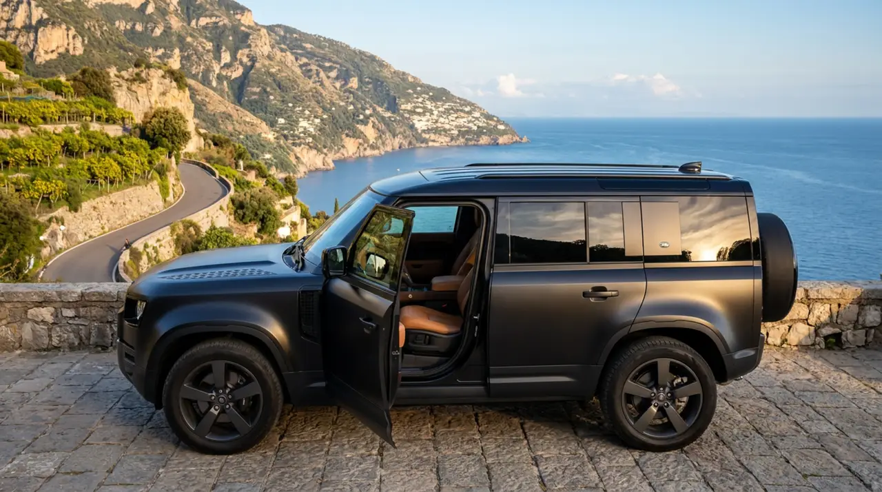 Land Rover Defender 2024, салон — Nice Luxury Car Rental, Ницца. Land Rover Defender in Ницца Land Rover Defender 2024 года доступен для аренды в Ницце…