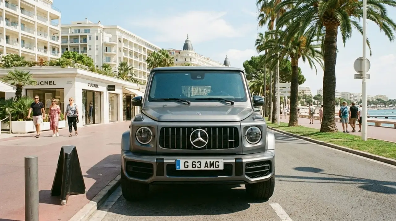 Mercedes Benz G63 2023, вид сзади — Nice Luxury Car Rental, Ницца. Mercedes Benz G63 in Ницца Mercedes Benz G63 2023 года можно взять в аренду в Ницце как…